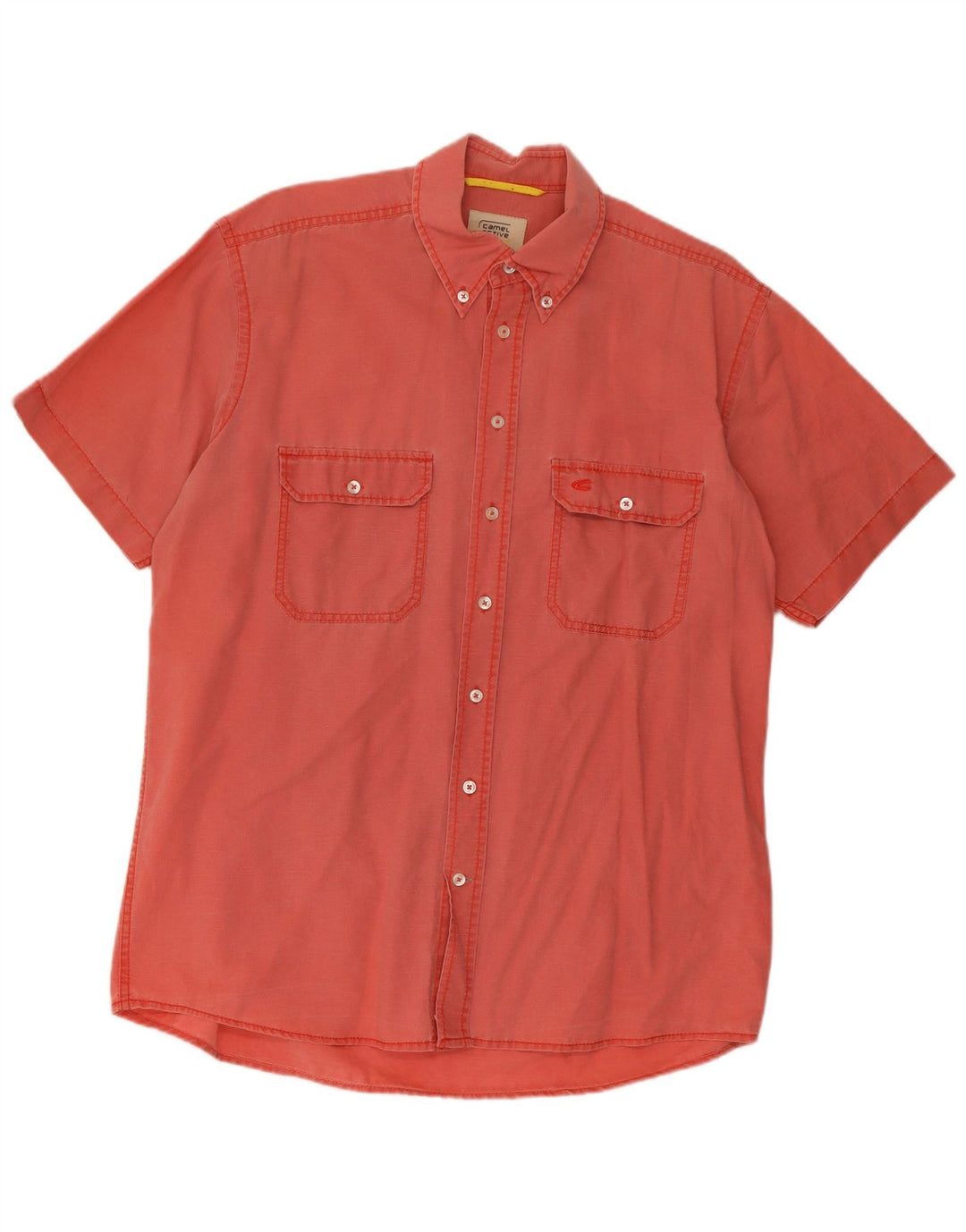 Camisa masculina de manga curta Camel Active grande algodão rosa