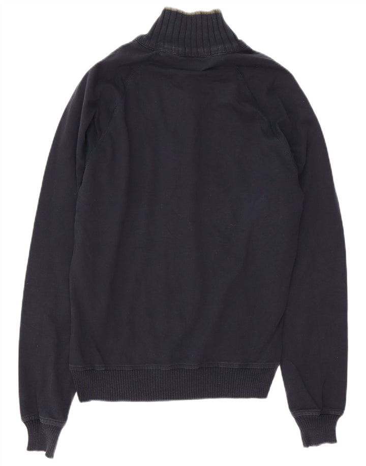 Suéter masculino Zara com zíper e gola média azul marinho listrado