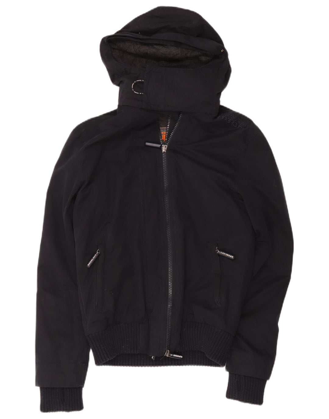 Jaqueta bomber com capuz masculina Superdry Windbomber Reino Unido 36 pequena azul marinho