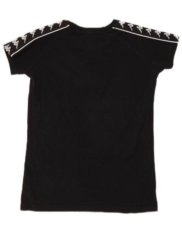 Camiseta feminina Kappa com estampa gráfica UK 10 pequeno algodão preto