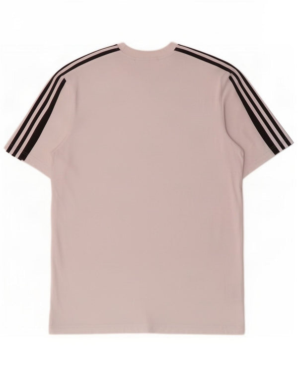 Adidas Mens T-Shirt Top Pequeno Algodão Branco