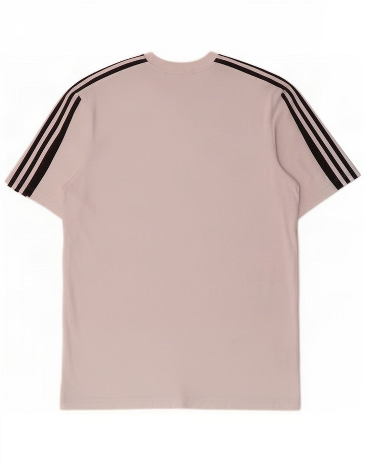 Adidas Mens T-Shirt Top Pequeno Algodão Branco