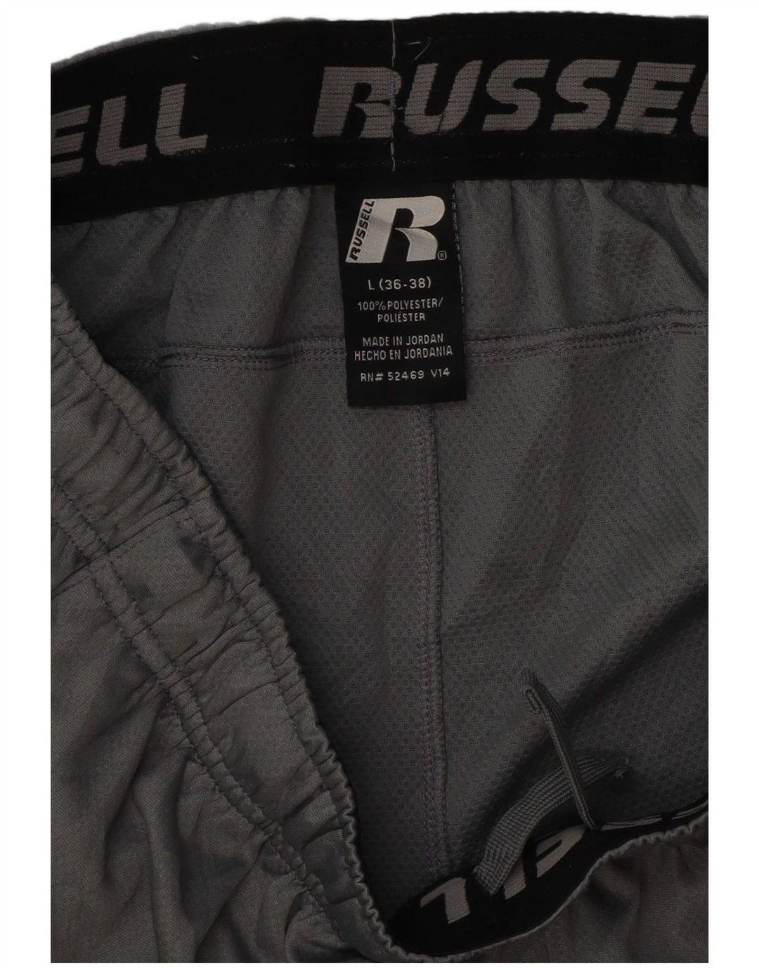 RUSSELL ATLÉTICO Mens Dri-Power Sport Shorts Grande Bloco de cores cinza