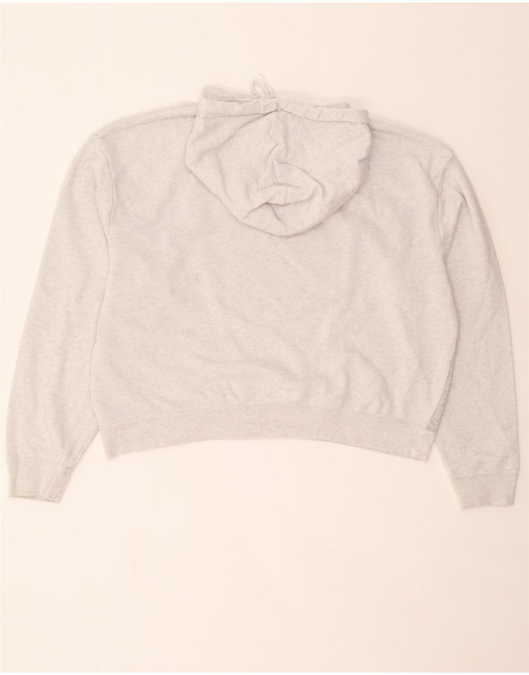NIKE Womens Crop Oversized Hoodie Jumper UK 14 Medium Grey Colourblock Vintage Nike and Second-Hand Nike from Messina Hembry 