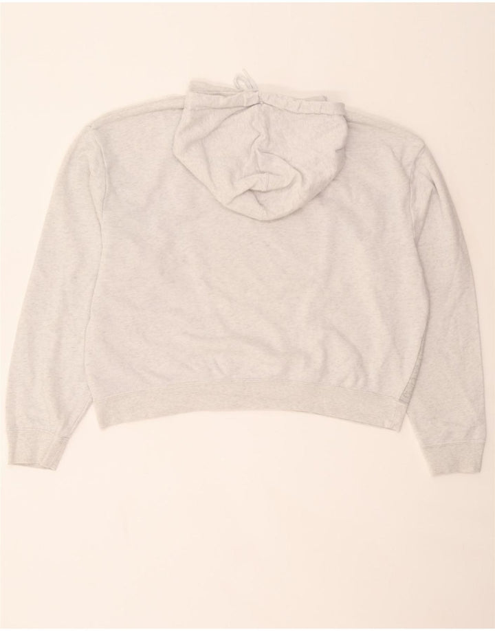 NIKE Womens Crop Oversized Hoodie Jumper UK 14 Medium Grey Colourblock Vintage Nike and Second-Hand Nike from Messina Hembry 