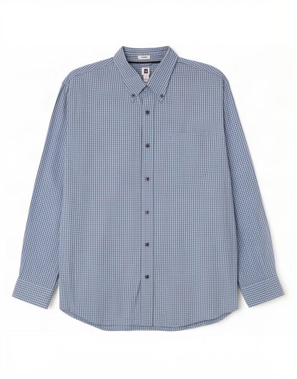 Camisa masculina clássica de ajuste Gap 2XL algodão guingão azul