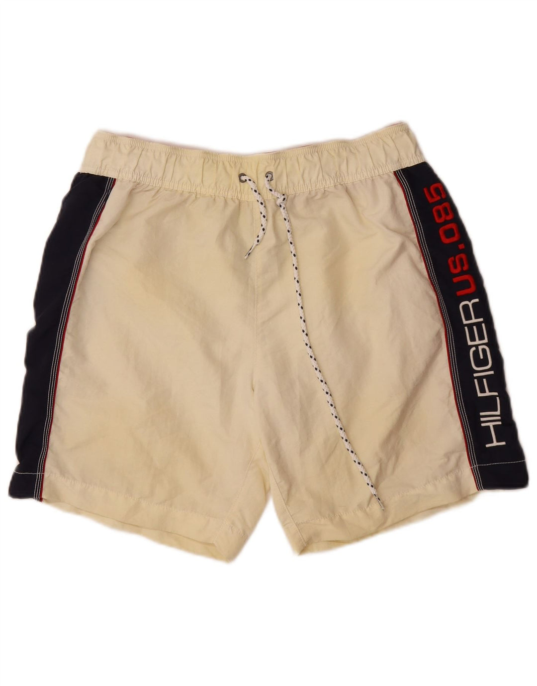 Shorts de natação masculino TOMMY HILFIGER grande bloco colorido branco