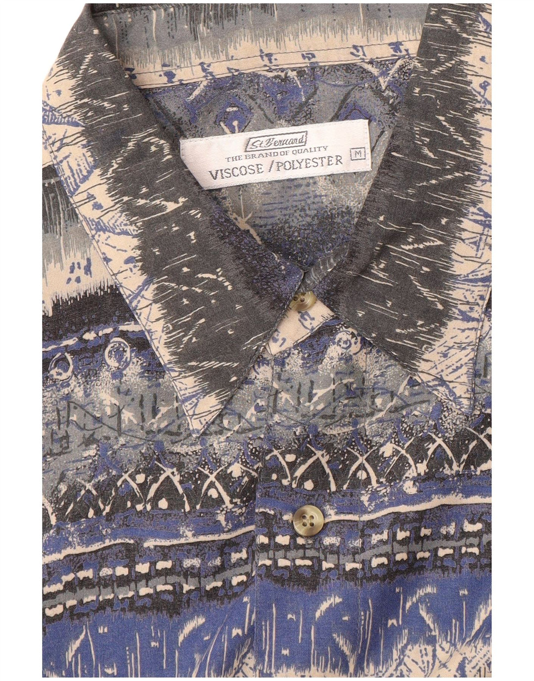 Camisa masculina de manga curta St. Bernard, viscose listrada multicolorida média