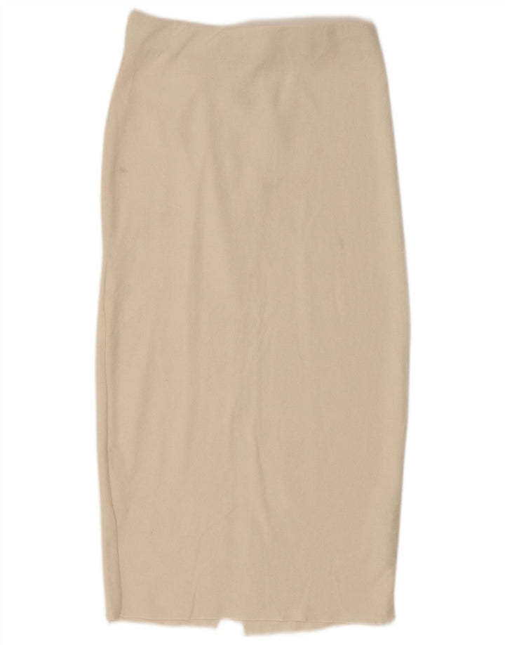 Saia midi feminina Zara pequena W26 algodão branco