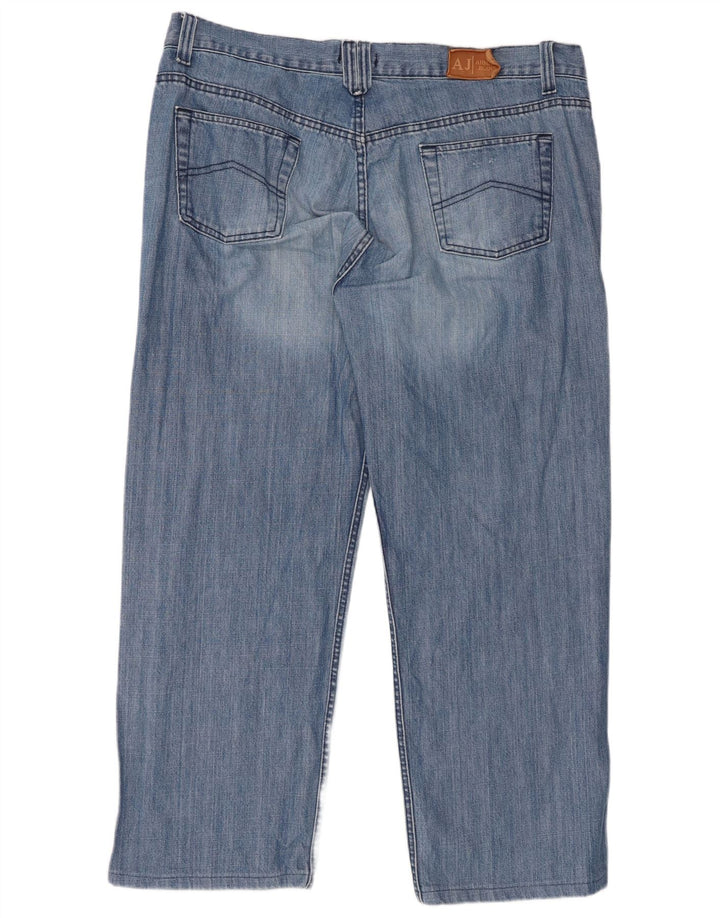 ARMANI Calça jeans reta masculina W40 L28 algodão azul