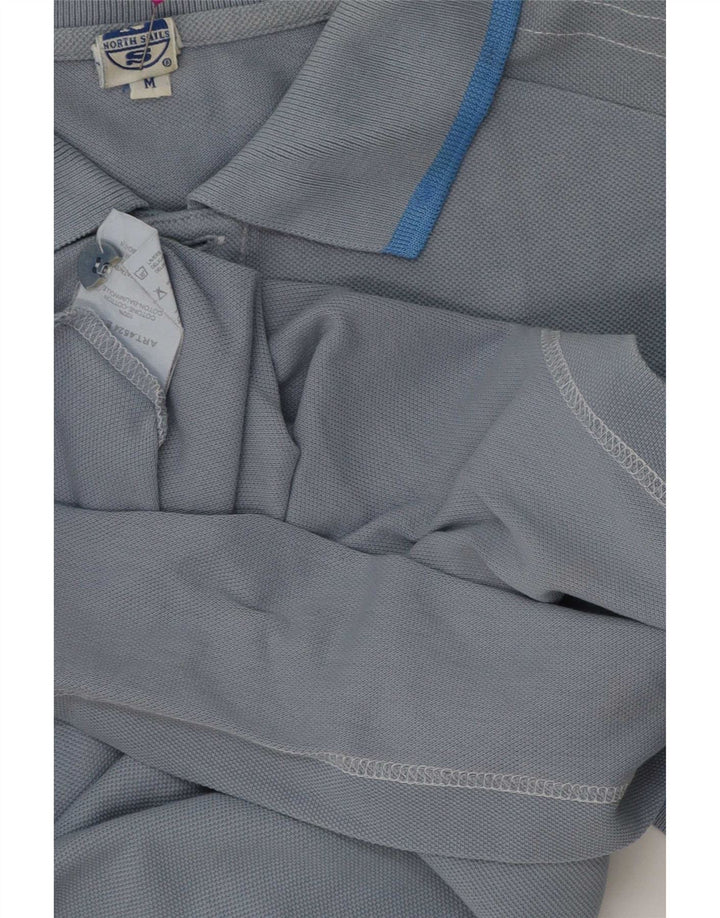 Camisa polo masculina North Sails com listras azuis médias de algodão