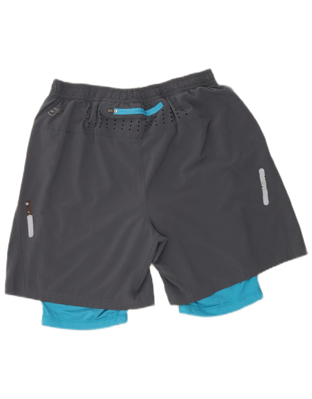 Shorts esportivos masculinos Puma médio cinza colorblock poliéster
