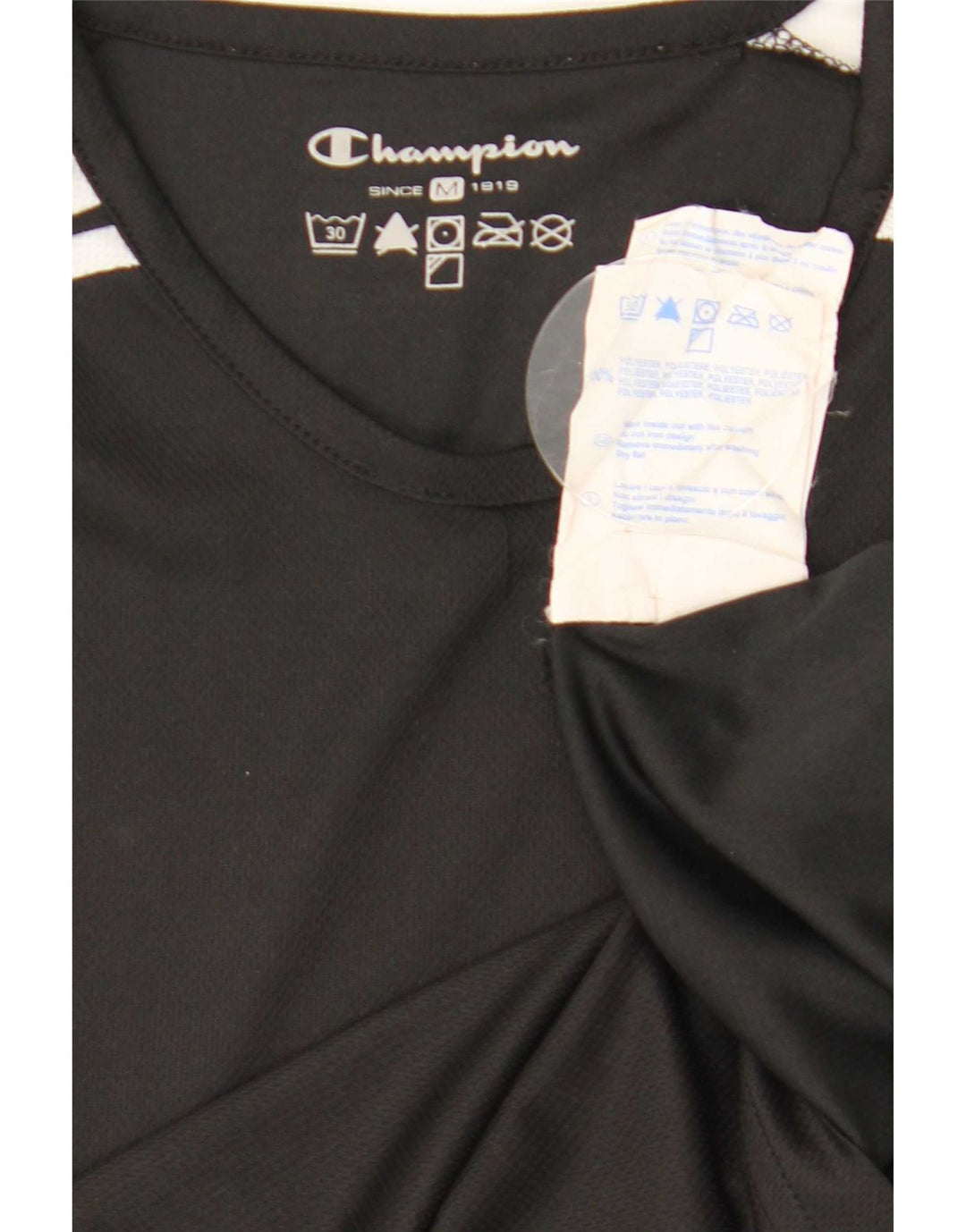 Camiseta feminina Champion UK 12 poliéster colorblock preto médio