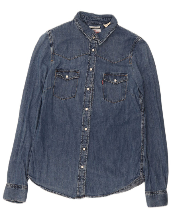 Camisa jeans feminina Levi's Classic Fit UK 6 XS Azul