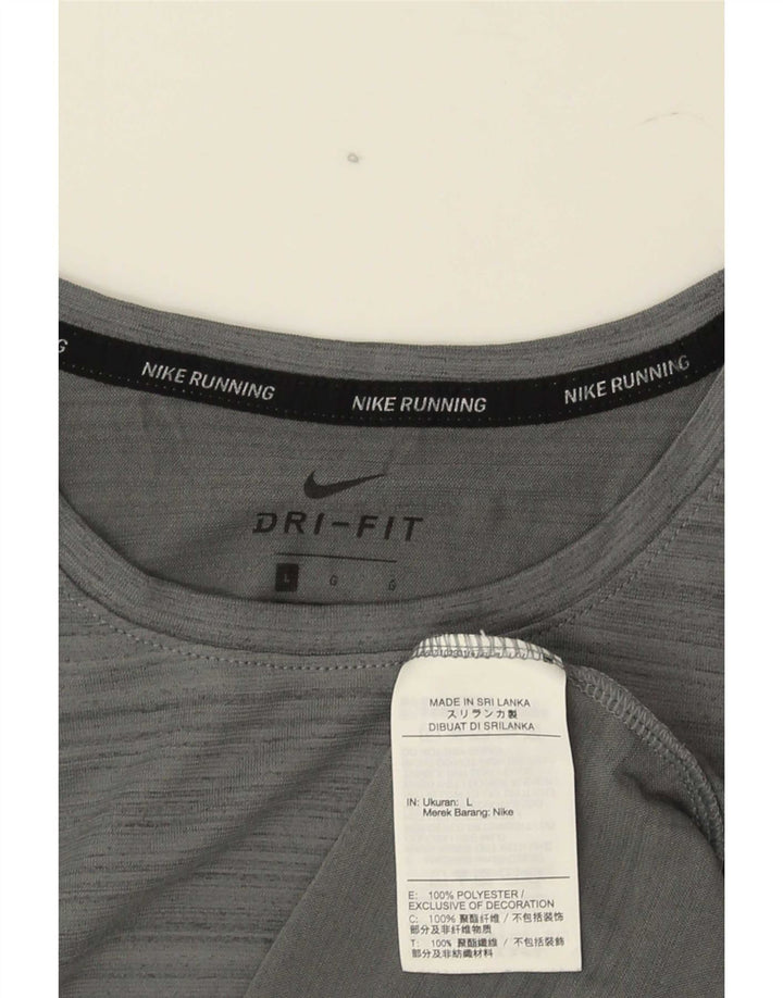 Camiseta Nike Masculina Dri Fit Top Grande Cinza Risca de Giz Poliéster