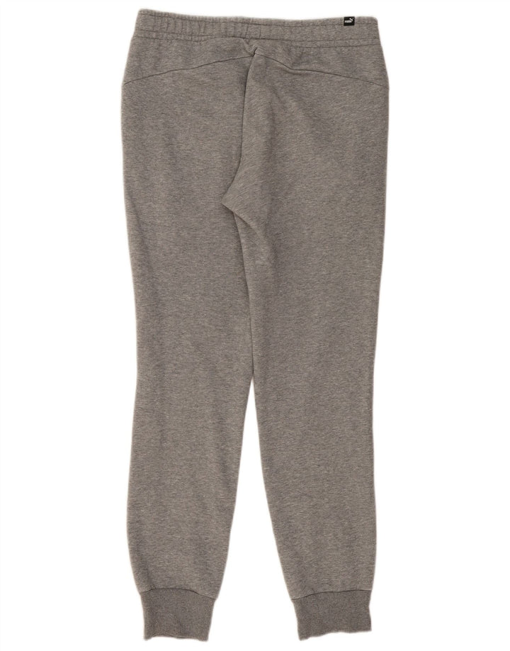 Calça de treino feminina PUMA joggers cinza médio algodão manchado