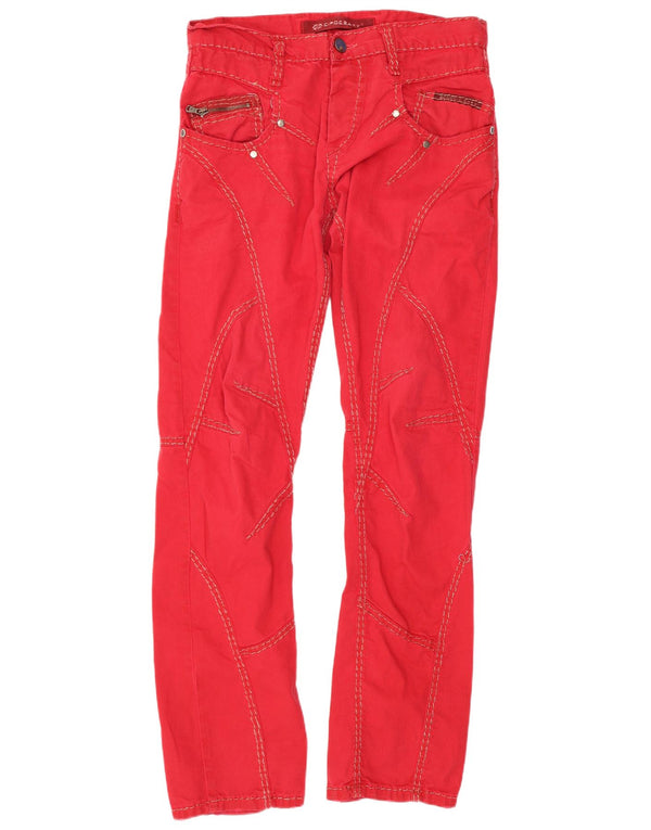 Calça casual reta feminina Cipo And Baxx W30 L32 algodão vermelho