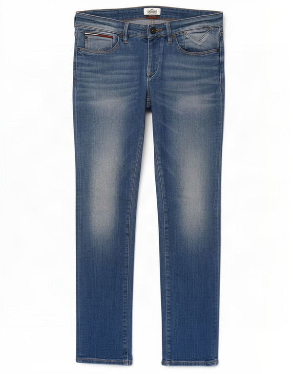 Tommy Hilfiger Masculino Denton Slim Jeans W30 L34 Azul Algodão