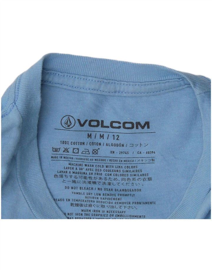 Camiseta gráfica masculina Volcom UK 14 algodão azul médio