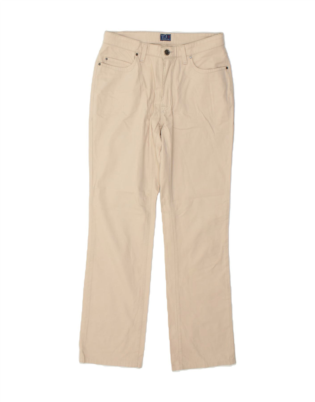 TRUSSARDI Womens Straight Casual Trousers W28 L30  Beige Cotton Vintage Trussardi and Second-Hand Trussardi from Messina Hembry 
