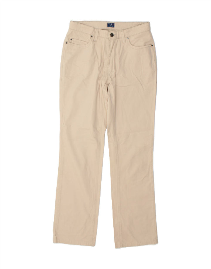TRUSSARDI Womens Straight Casual Trousers W28 L30  Beige Cotton Vintage Trussardi and Second-Hand Trussardi from Messina Hembry 