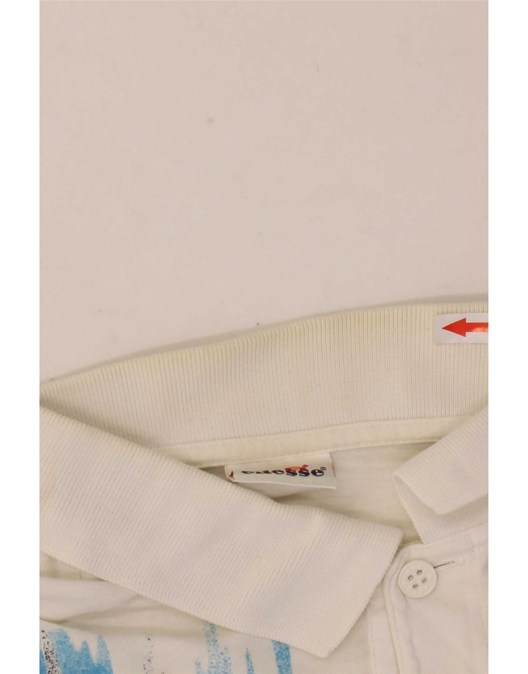 Camisa polo masculina Ellesse com padrão abstrato médio branco