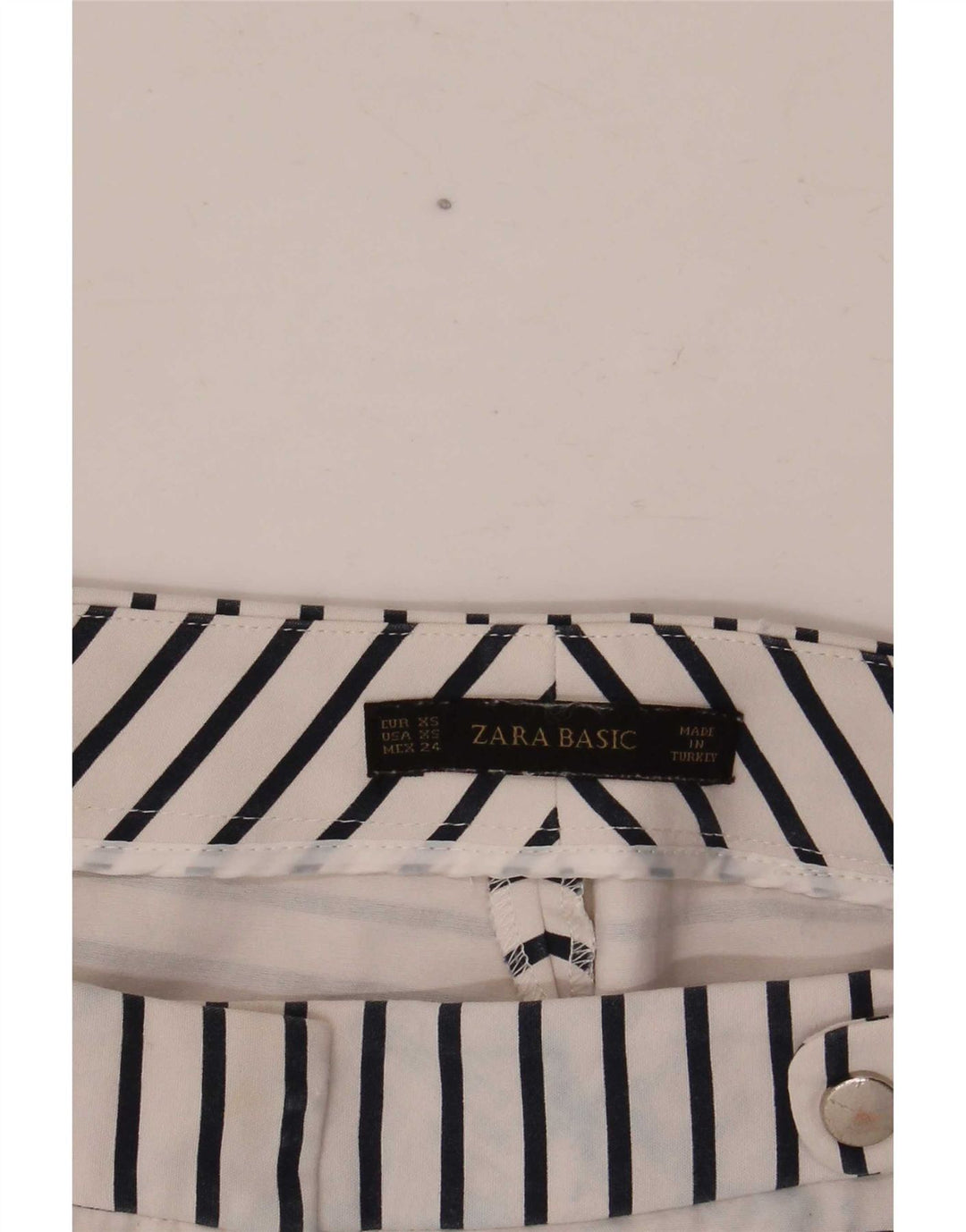 Zara Shorts casual feminino regular XS W28 listrado branco