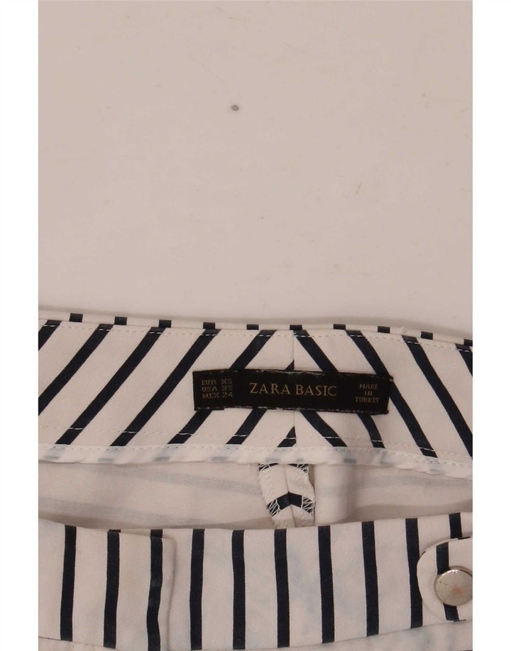 Zara Shorts casual feminino regular XS W28 listrado branco