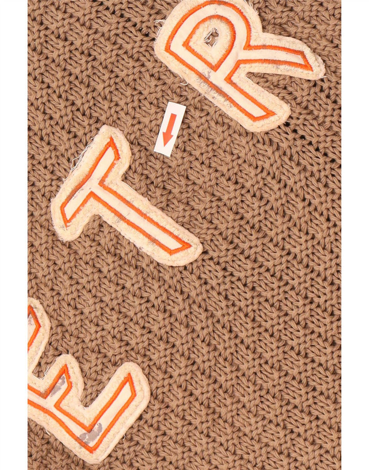 Suéter cardigã feminino Etro Reino Unido 14 algodão colorblock marrom médio