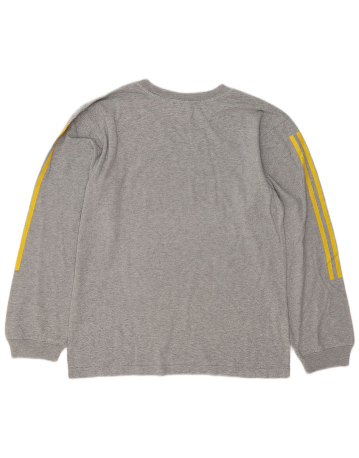 Adidas masculino Denver Nuggets gráfico top manga comprida cinza médio manchado