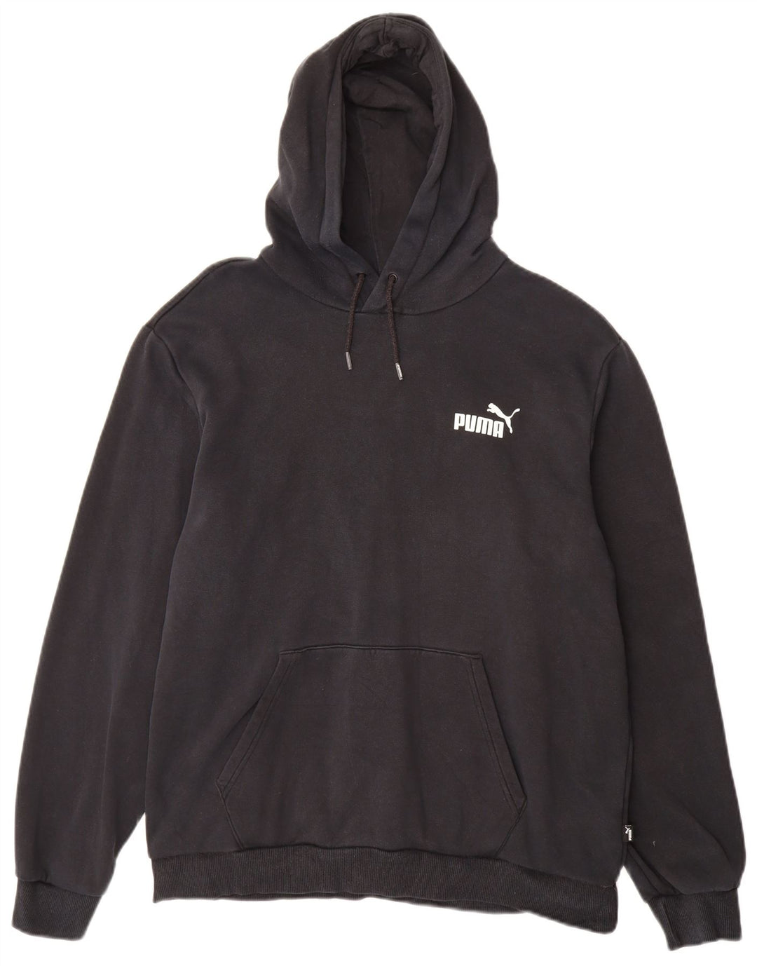 PUMA Mens Hoodie Jumper Grande Algodão Preto