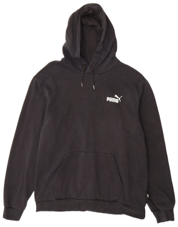 PUMA Mens Hoodie Jumper Grande Algodão Preto