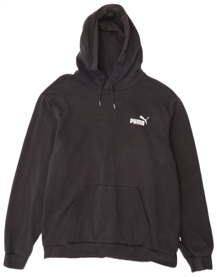 PUMA Mens Hoodie Jumper Grande Algodão Preto