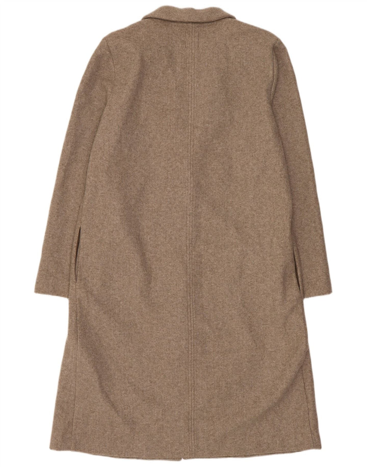 Sobretudo feminino Zara UK 16 grande poliéster marrom