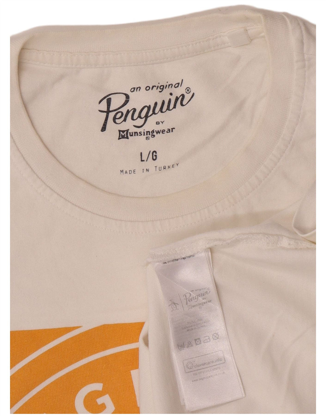 Camiseta gráfica masculina Penguin Top grande de algodão branco
