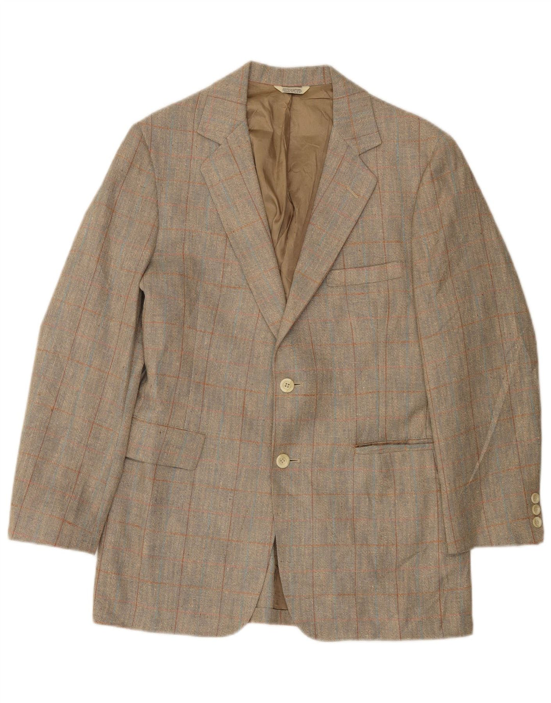 Jaqueta blazer masculina de 2 botões Oakmont tamanho 39 xadrez marrom médio