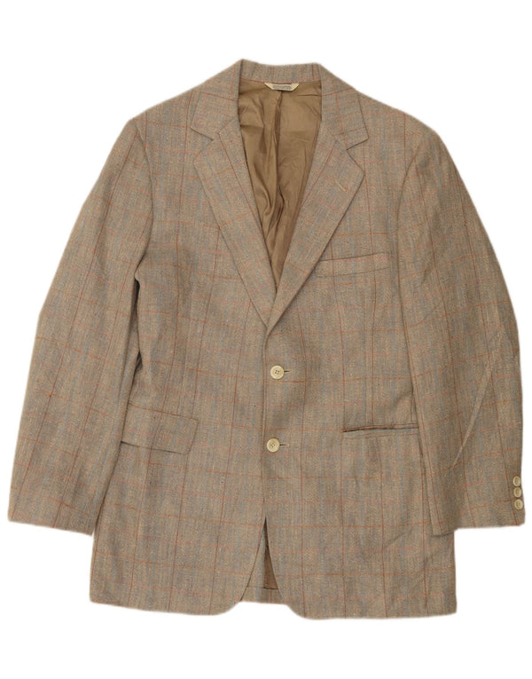 Jaqueta blazer masculina de 2 botões Oakmont tamanho 39 xadrez marrom médio