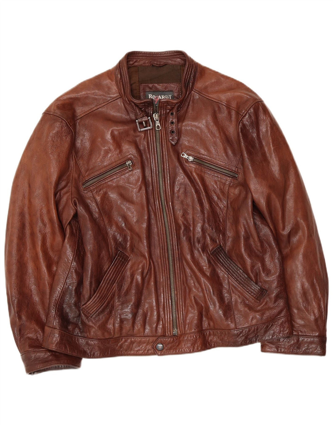 Jaqueta de couro masculina vintage UK 38 couro marrom médio