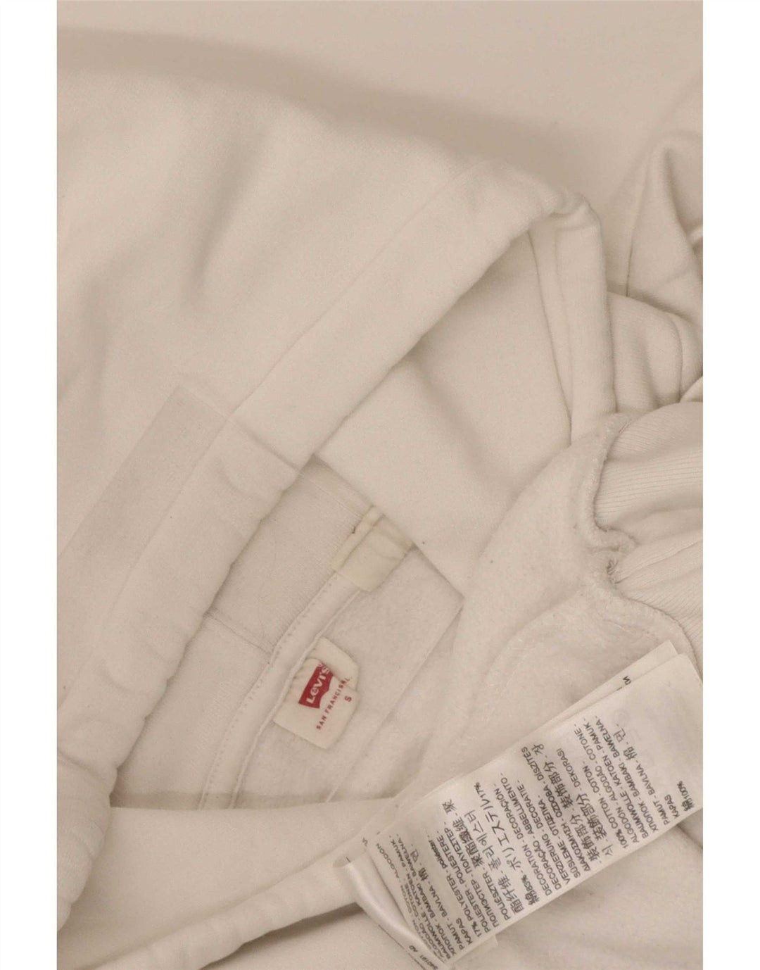 Suéter feminino Levi's com capuz grande e gráfico UK 10 pequeno bloco colorido branco