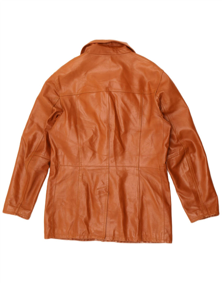 Jaqueta de couro masculina vintage UK 36 pequena marrom