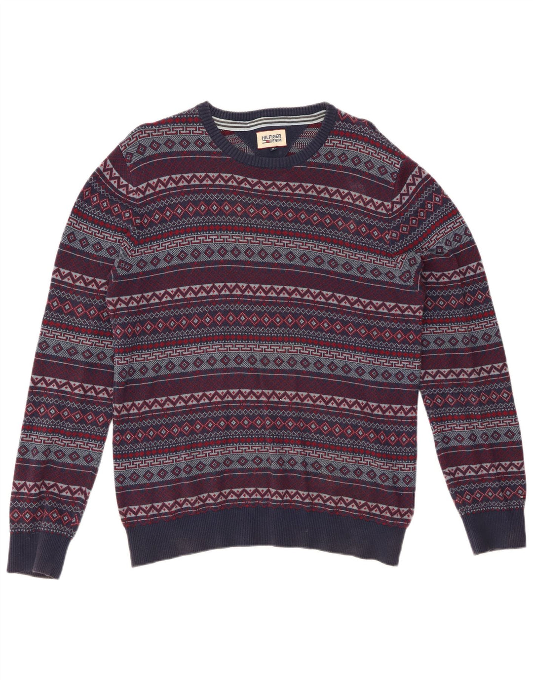 Suéter masculino TOMMY HILFIGER com gola redonda, médio azul marinho Fair Isle
