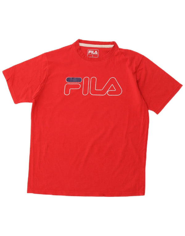 FILA Mens Graphic T-Shirt Top Large Red
