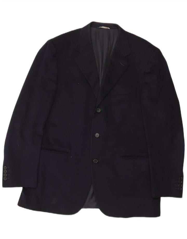 Jaqueta Blazer Masculina Canali com 3 Botões IT 52 XL Lã Azul Marinho