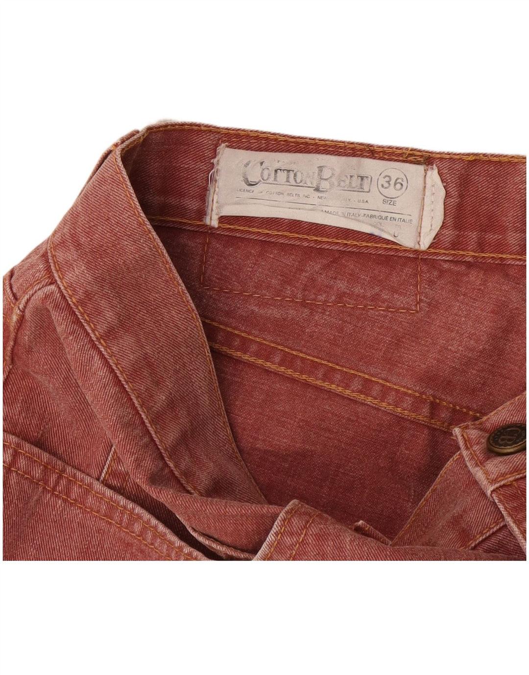 Cinto de algodão masculino jeans reto W36 L29 marrom