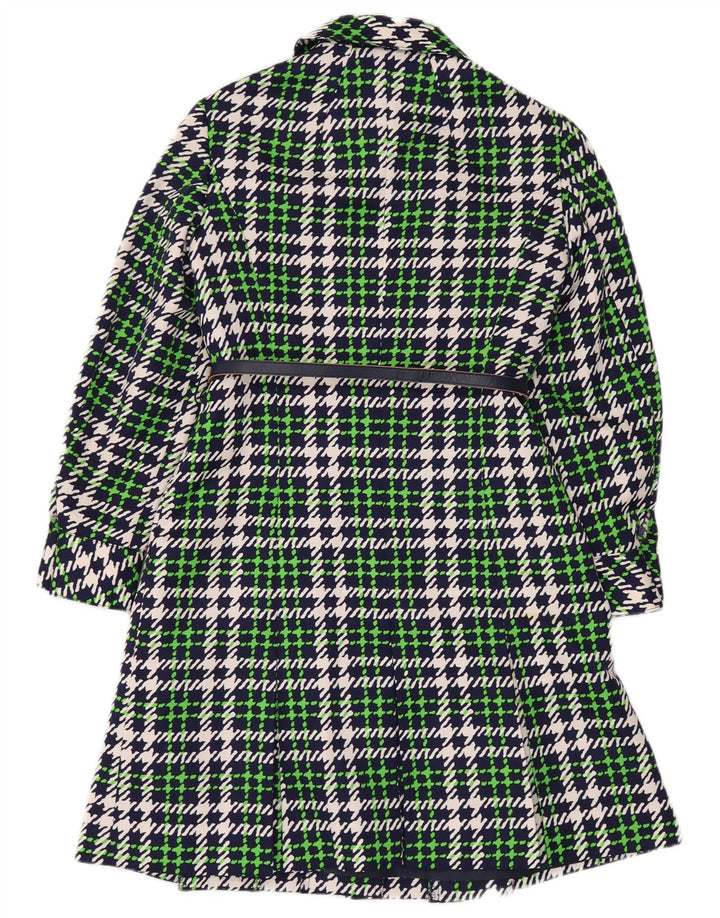 Sobretudo feminino Delmod IT 40 pequeno poliéster xadrez verde