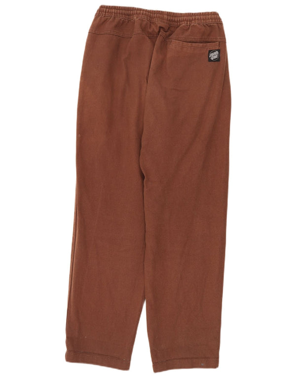 Calça casual masculina Santa Cruz cônica média W32 L28 algodão marrom