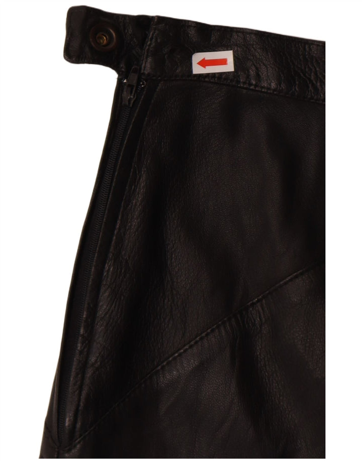 Saia feminina de couro VINTAGE IT 44 médio W30 preta