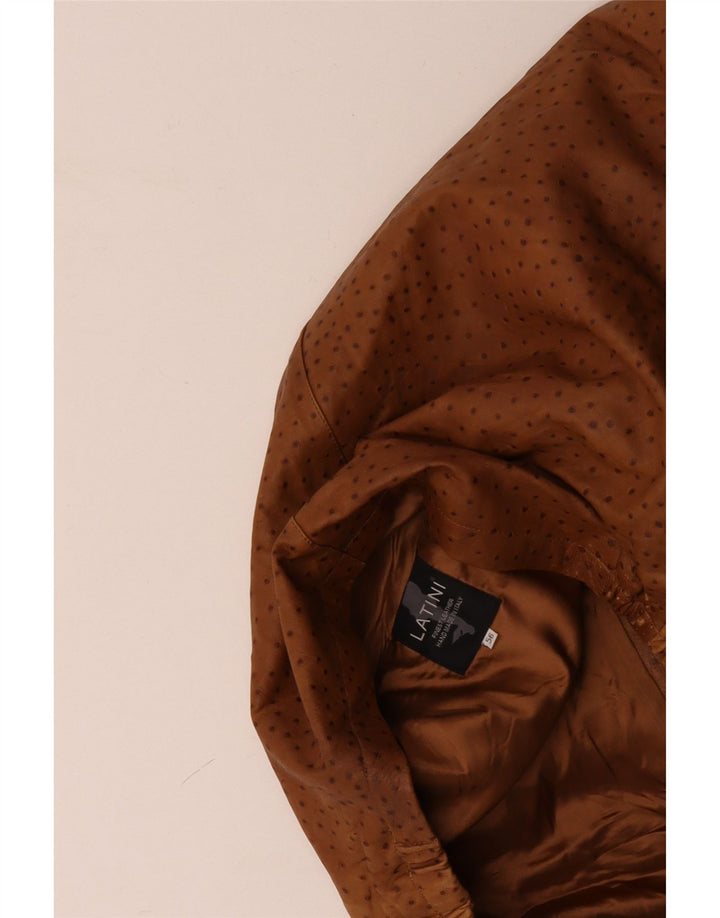 Colete de couro masculino VINTAGE IT 56 3XL marrom manchado