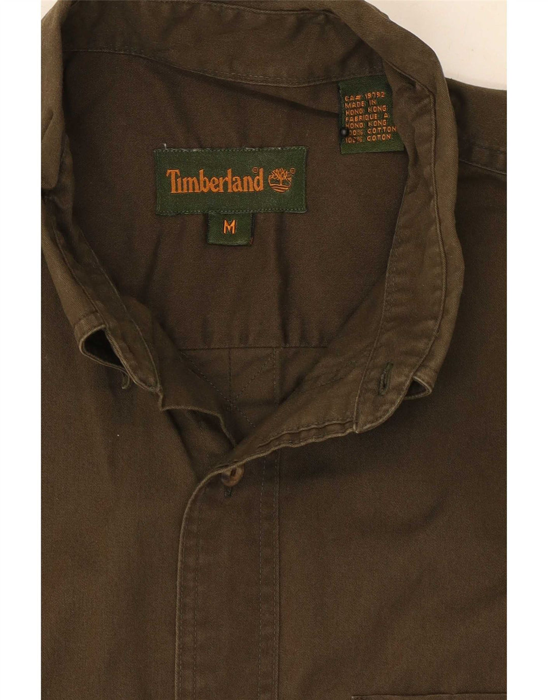 Camisa masculina Timberland de algodão cáqui médio
