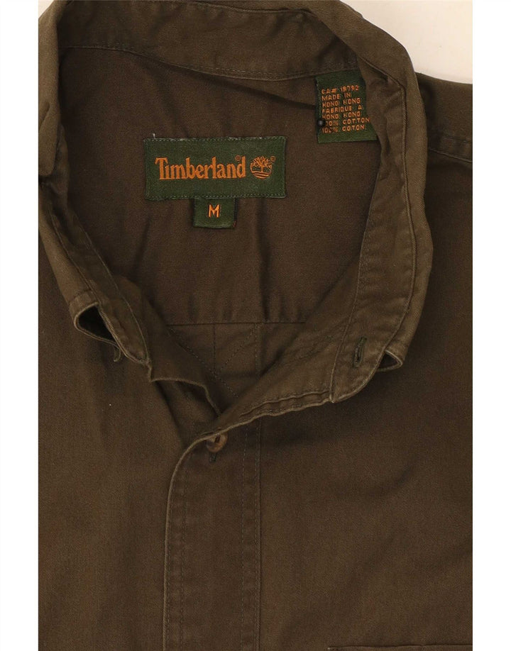 Camisa masculina Timberland de algodão cáqui médio